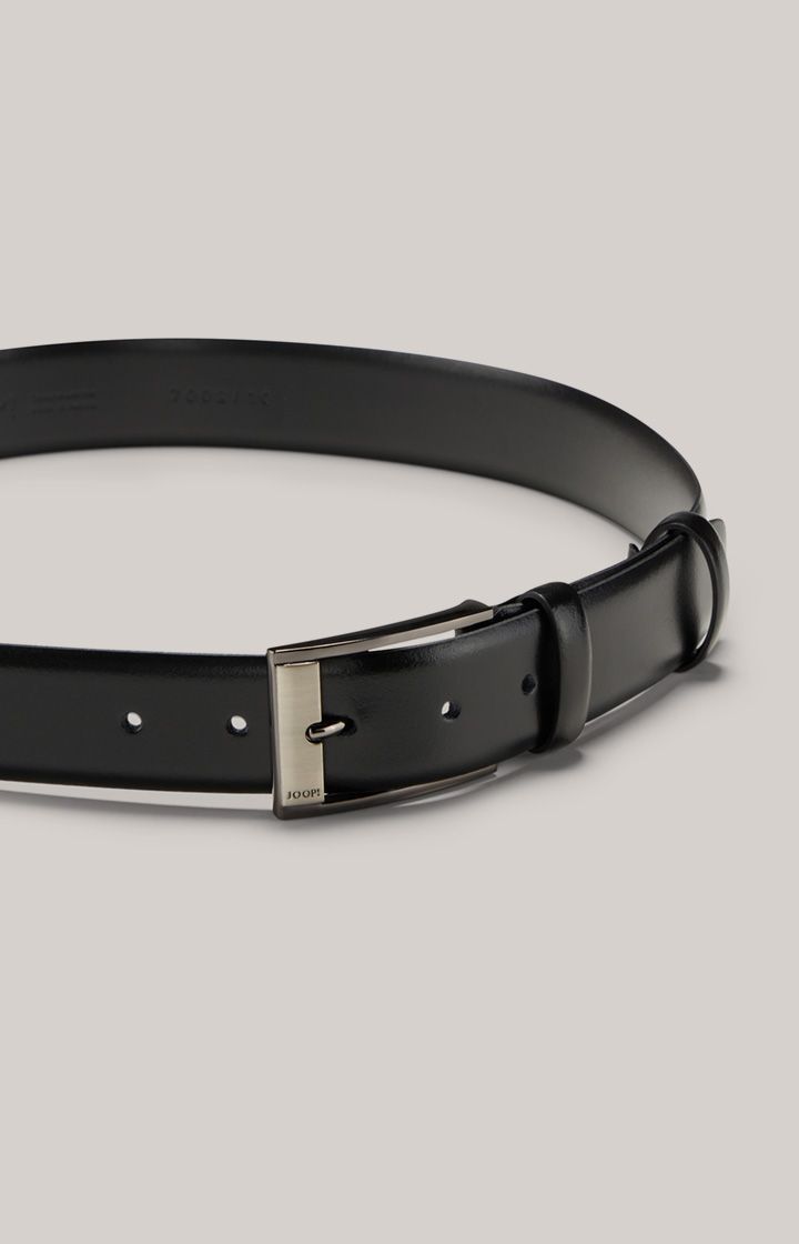 Joop! Schwarzer Ledergürtel mit Metallschnalle, Klassischer Stil