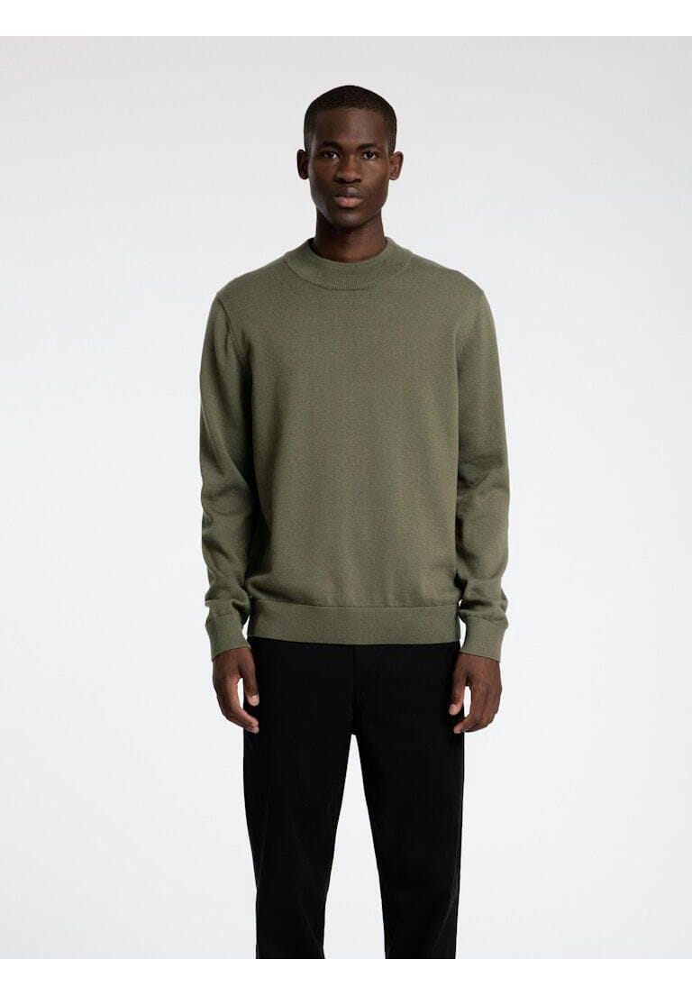 Herren Bio-Baumwollpullover mit hohem Kragen