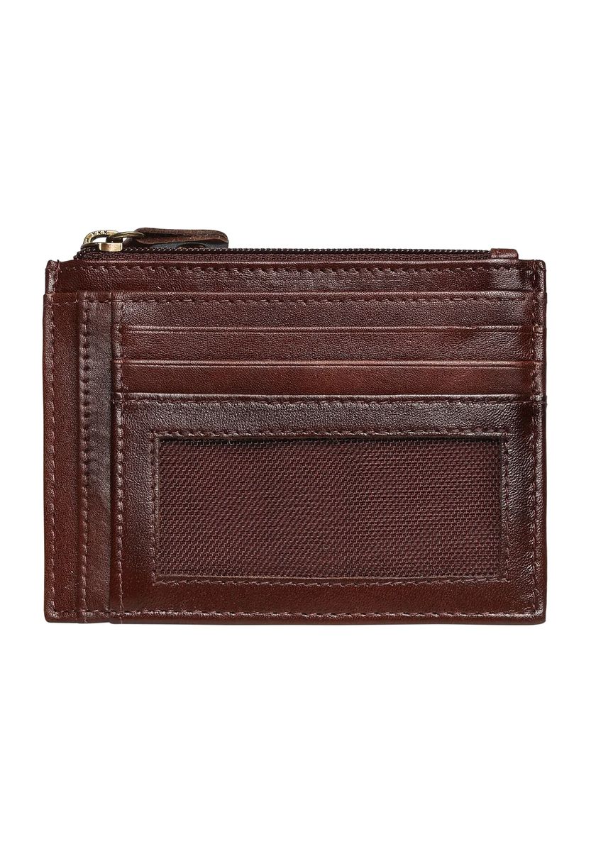 Minimalistisches Leder-Kartenetui mit Reißverschluss