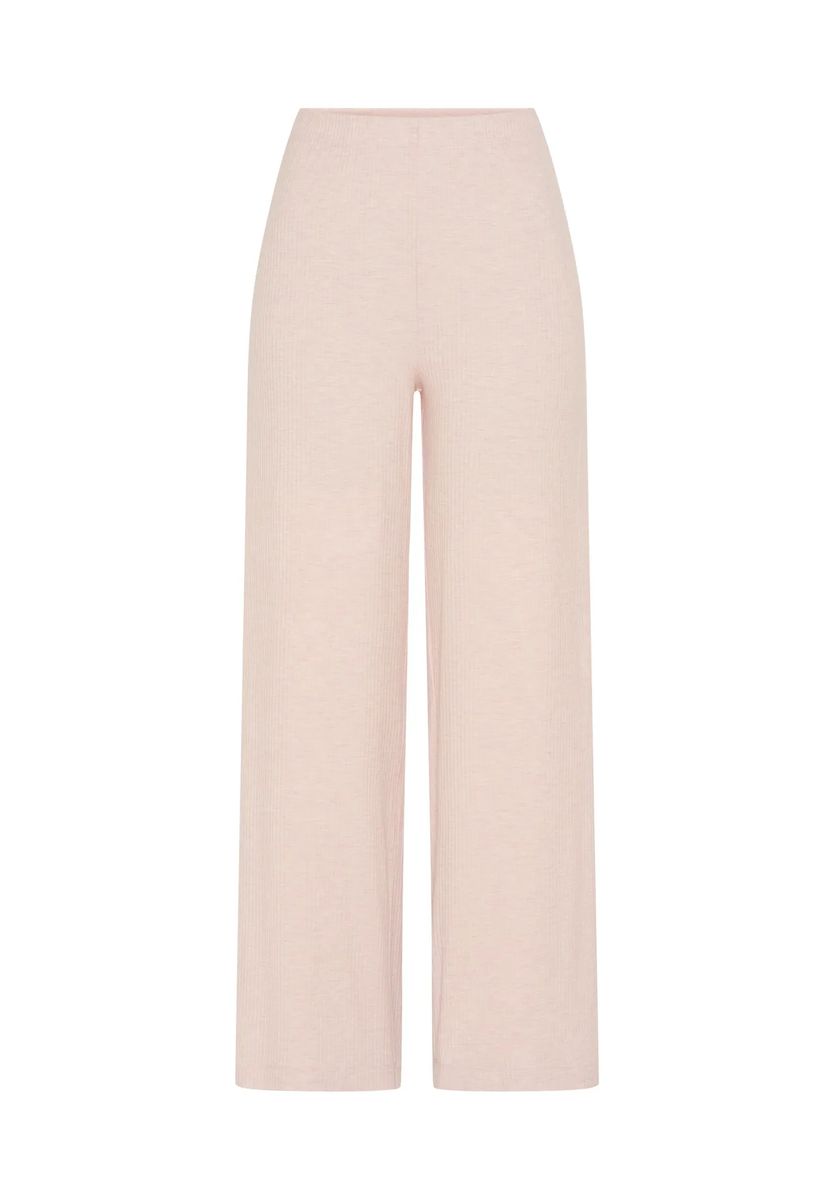 Gerippte Loungewear-Hose mit weitem Bein