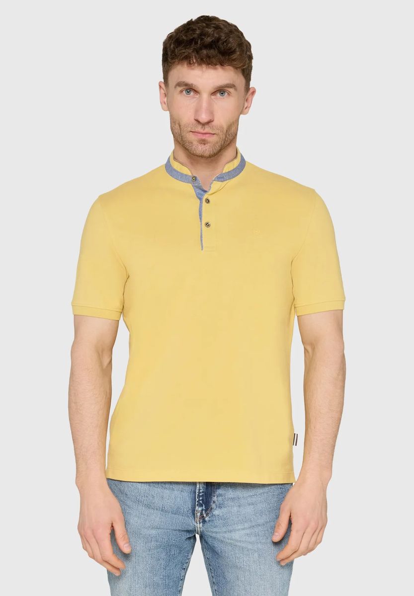 Modisches Henley-Shirt mit Stehkragen