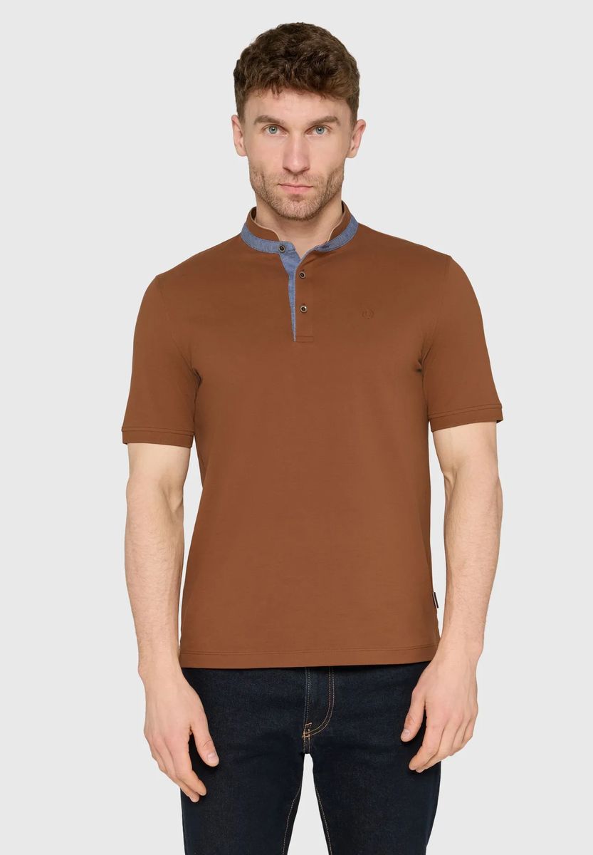 Kurzarm-Poloshirt mit Stehkragen