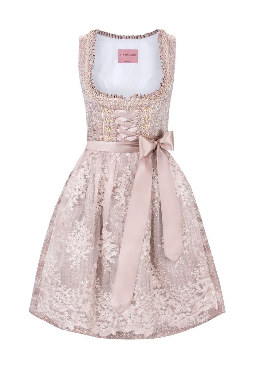 Florales Spitzen-Dirndl mit Rüschendekolleté
