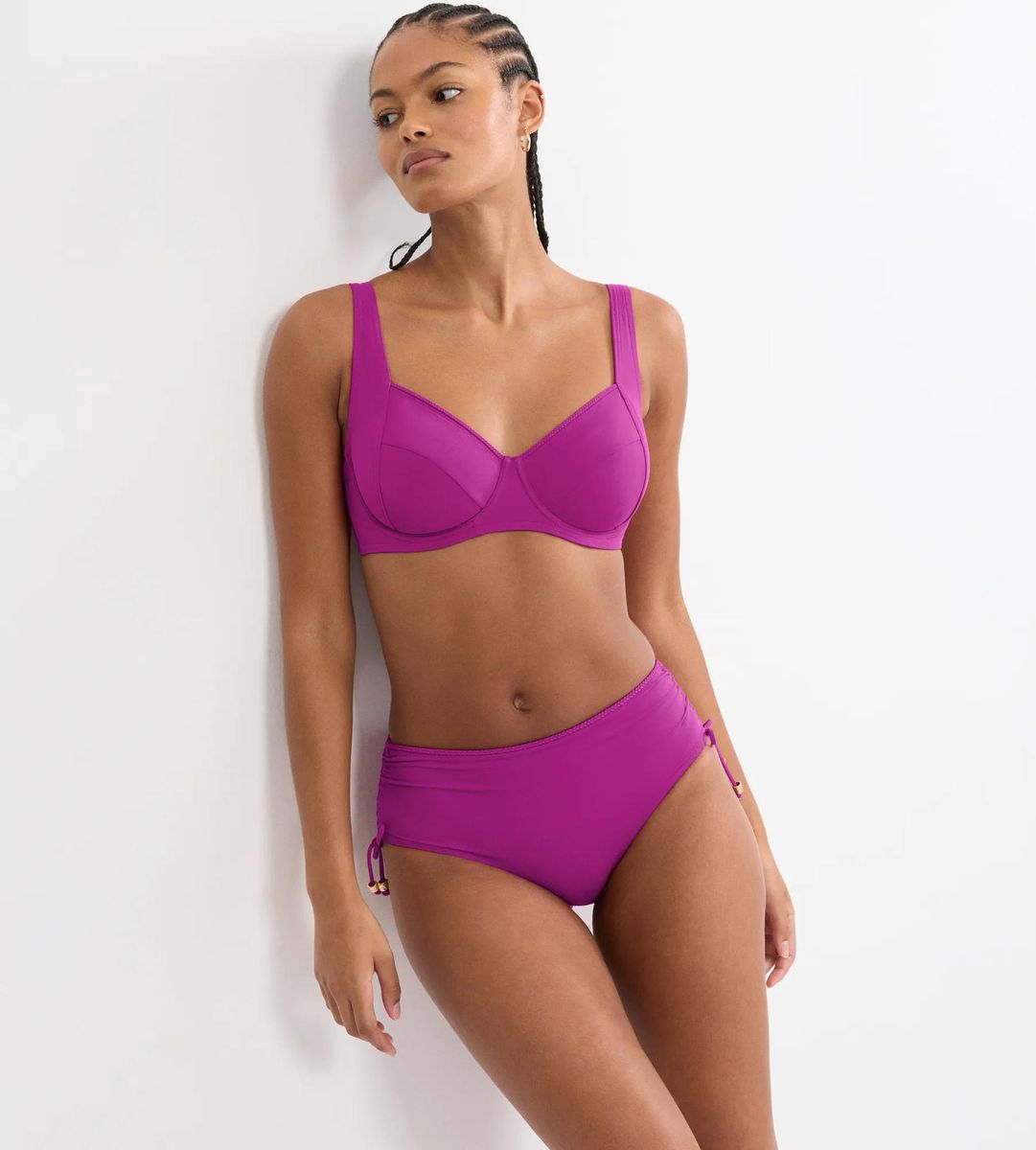 High-Waist Bikini-Hose mit Schnürung
