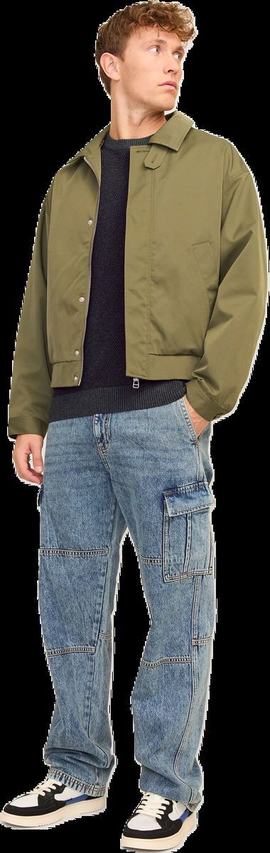 Strukturierter Baumwollpullover mit Rundhalsausschnitt