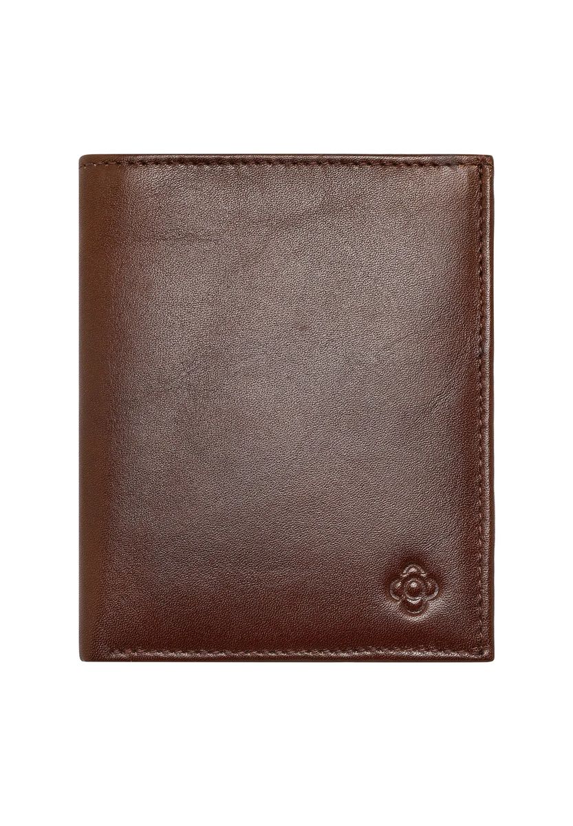 Vertikale Bifold-Geldbörse aus Glattleder