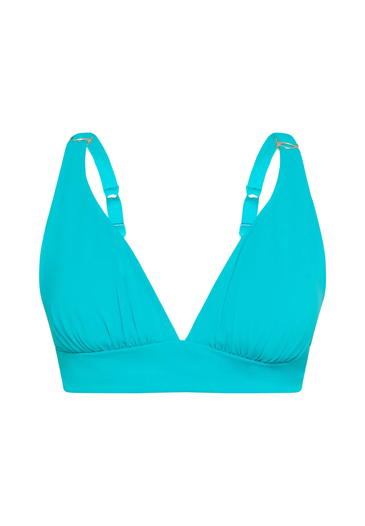 Triangel-Bikini-Oberteil mit Raffungen und breiten Trägern