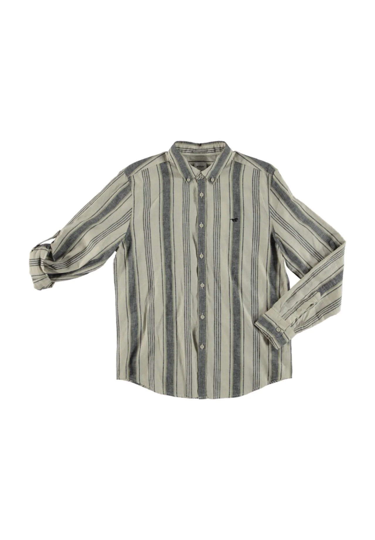 Gestreiftes Langarmhemd mit Button-Down-Kragen