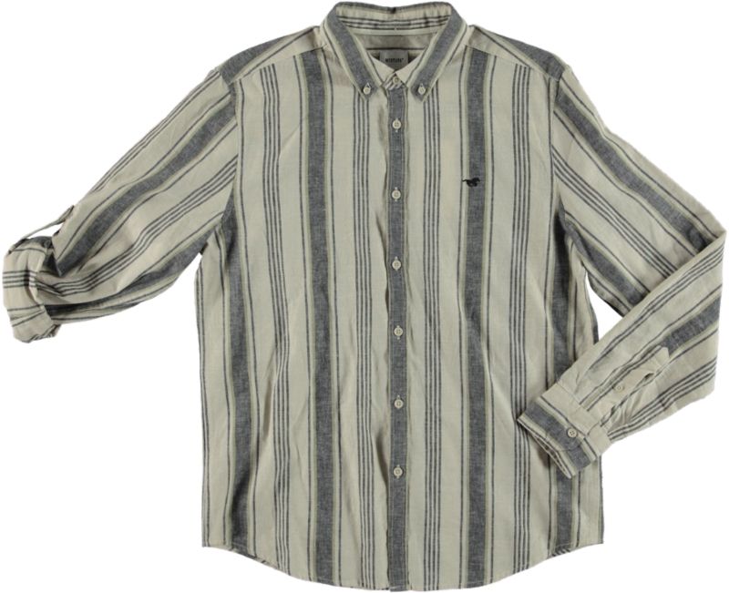 Gestreiftes Langarmhemd mit Button-Down-Kragen