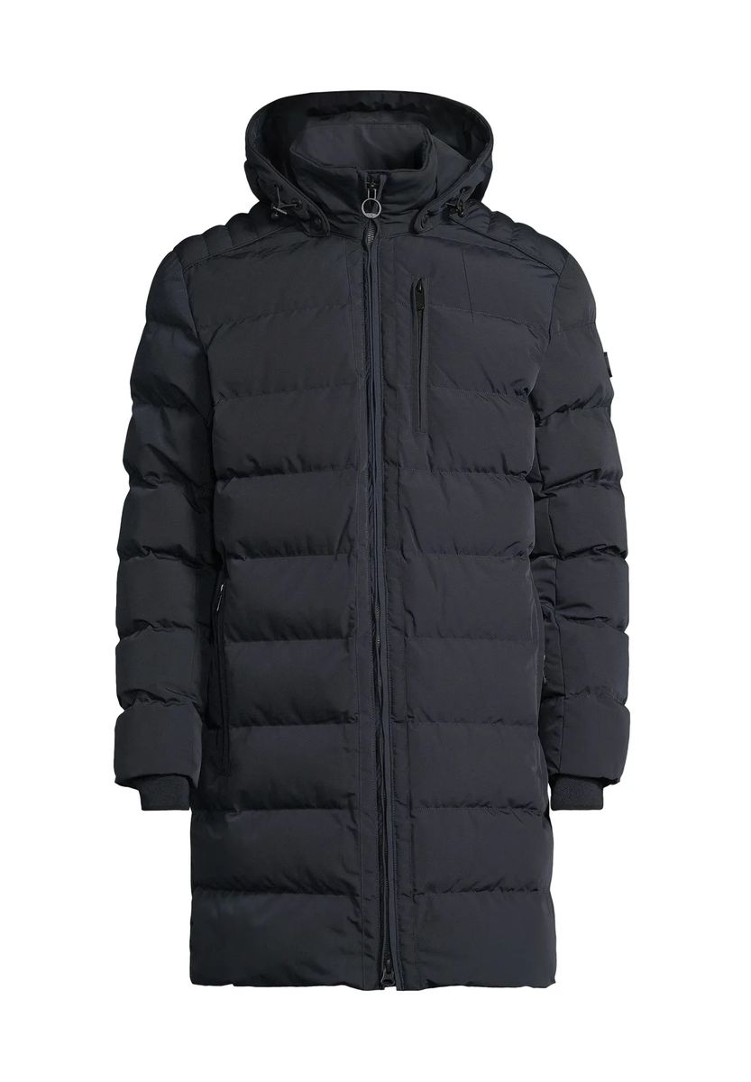 Langer gesteppter Parka mit Kapuze