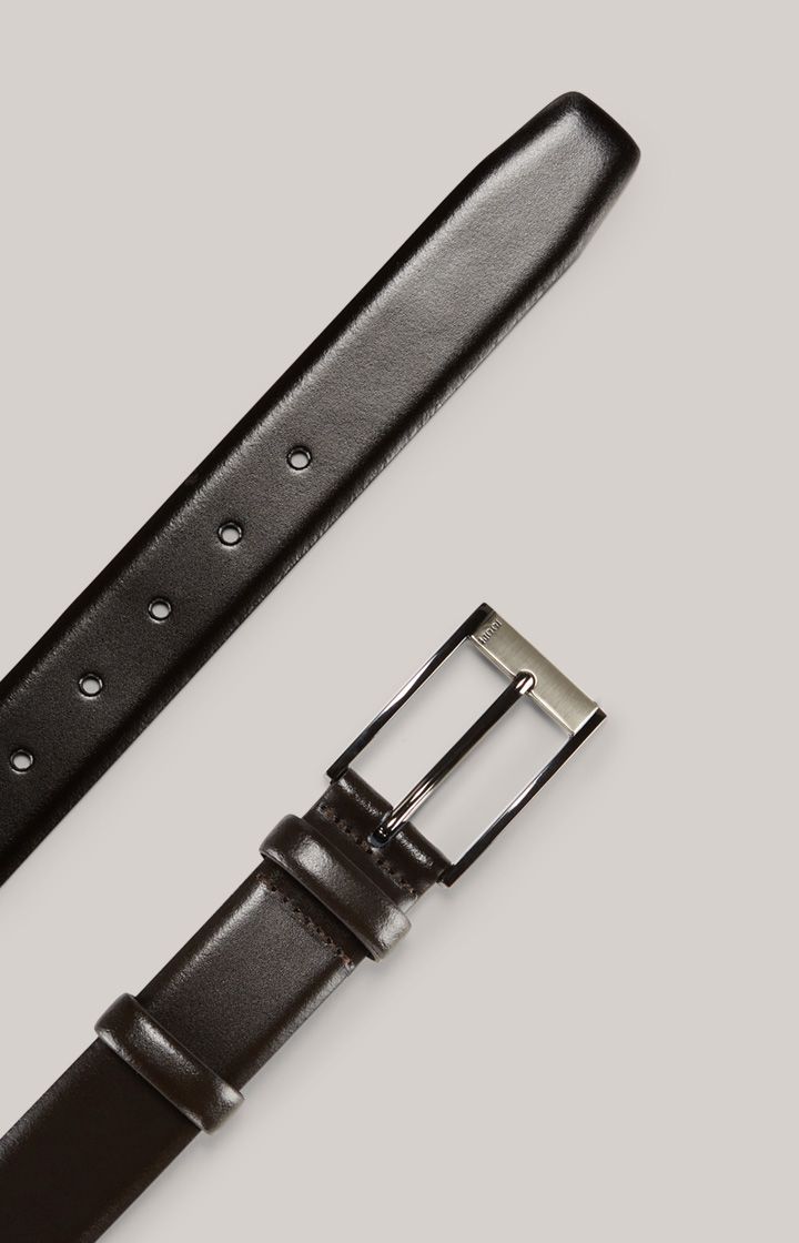 JOOP! Dunkelbrauner Ledergürtel mit metallischer Dornschließe