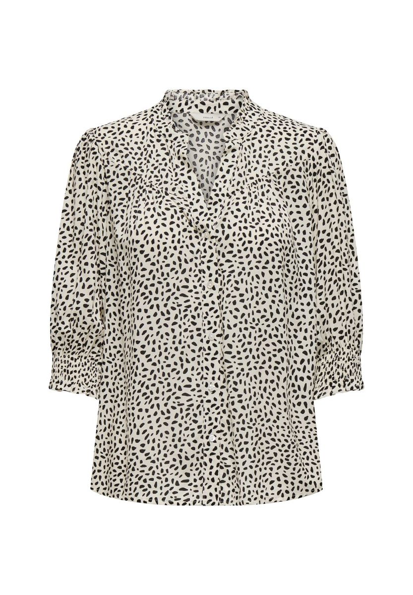 Gepunktete Bluse mit Knopfleiste