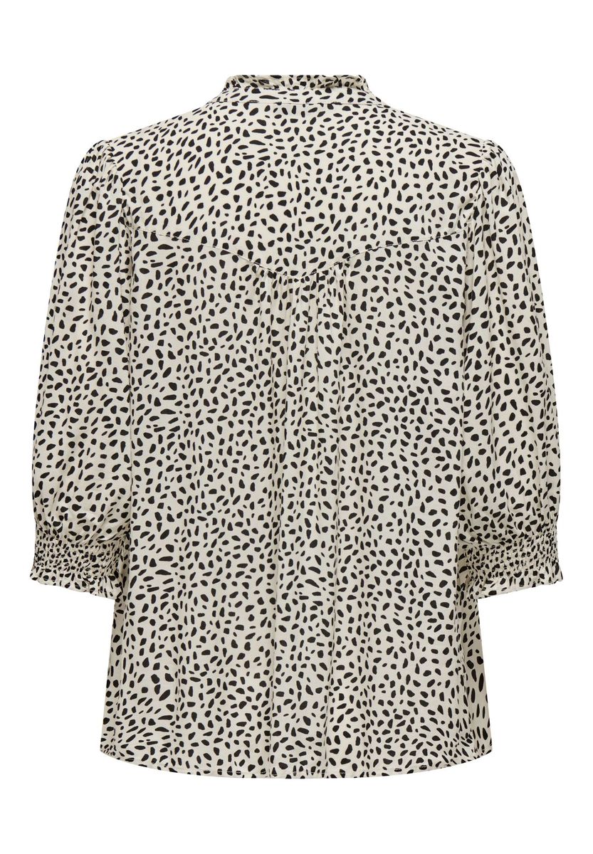 Gepunktete Bluse mit Knopfleiste