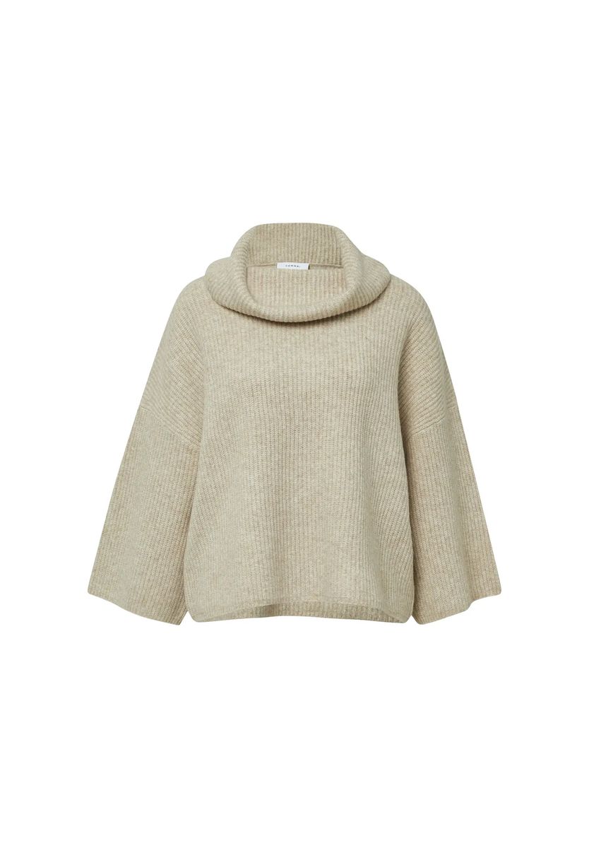 Kastiger Strickpullover mit Rollkragen