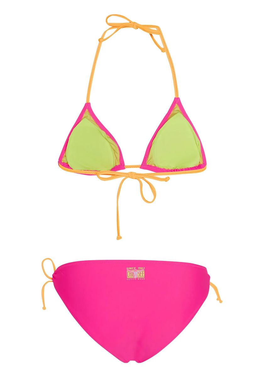 Leuchtendes Neckholder Triangel-Bikini-Set