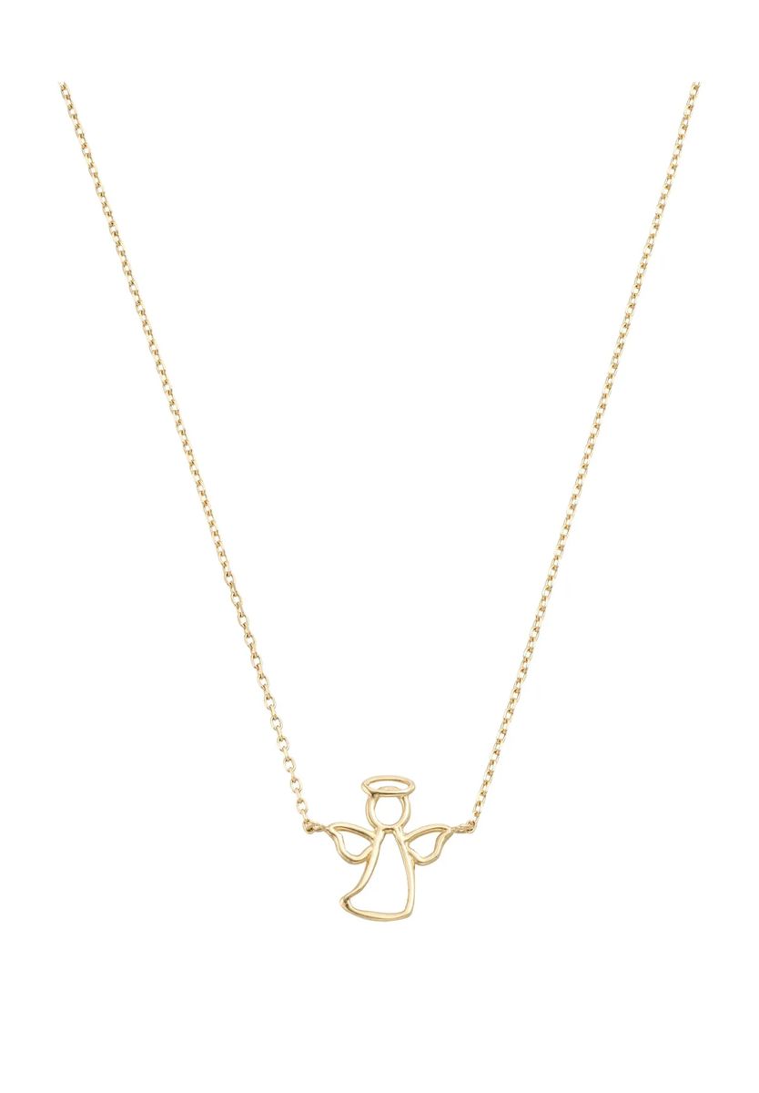 Zarte Goldkette mit Engel-Silhouette