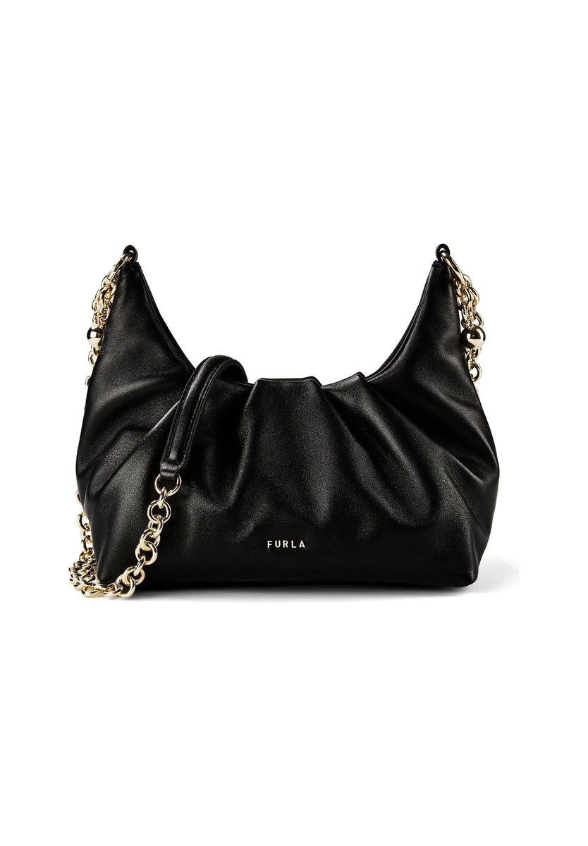 Elegante Schultertasche aus gerafftem Leder