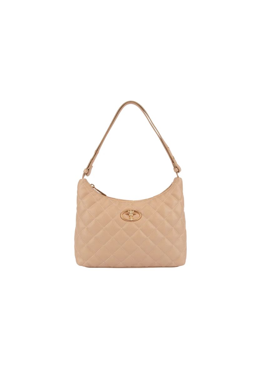 Elegante gesteppte Schultertasche in Nude