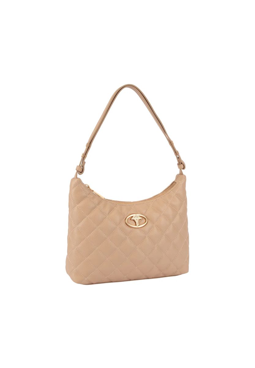 Elegante gesteppte Schultertasche in Nude