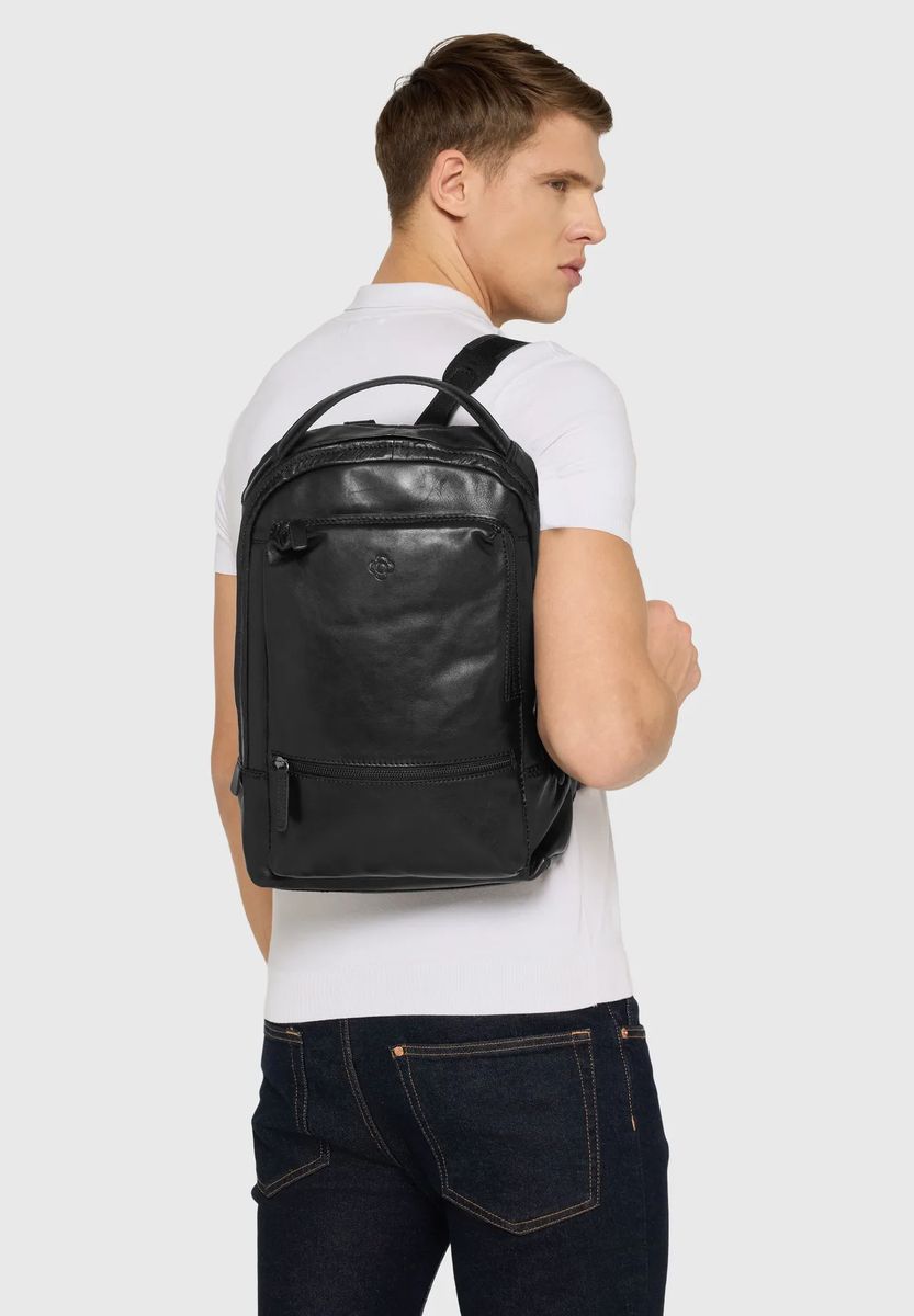 Schlichter Leder-Tagesrucksack für Damen und Herren