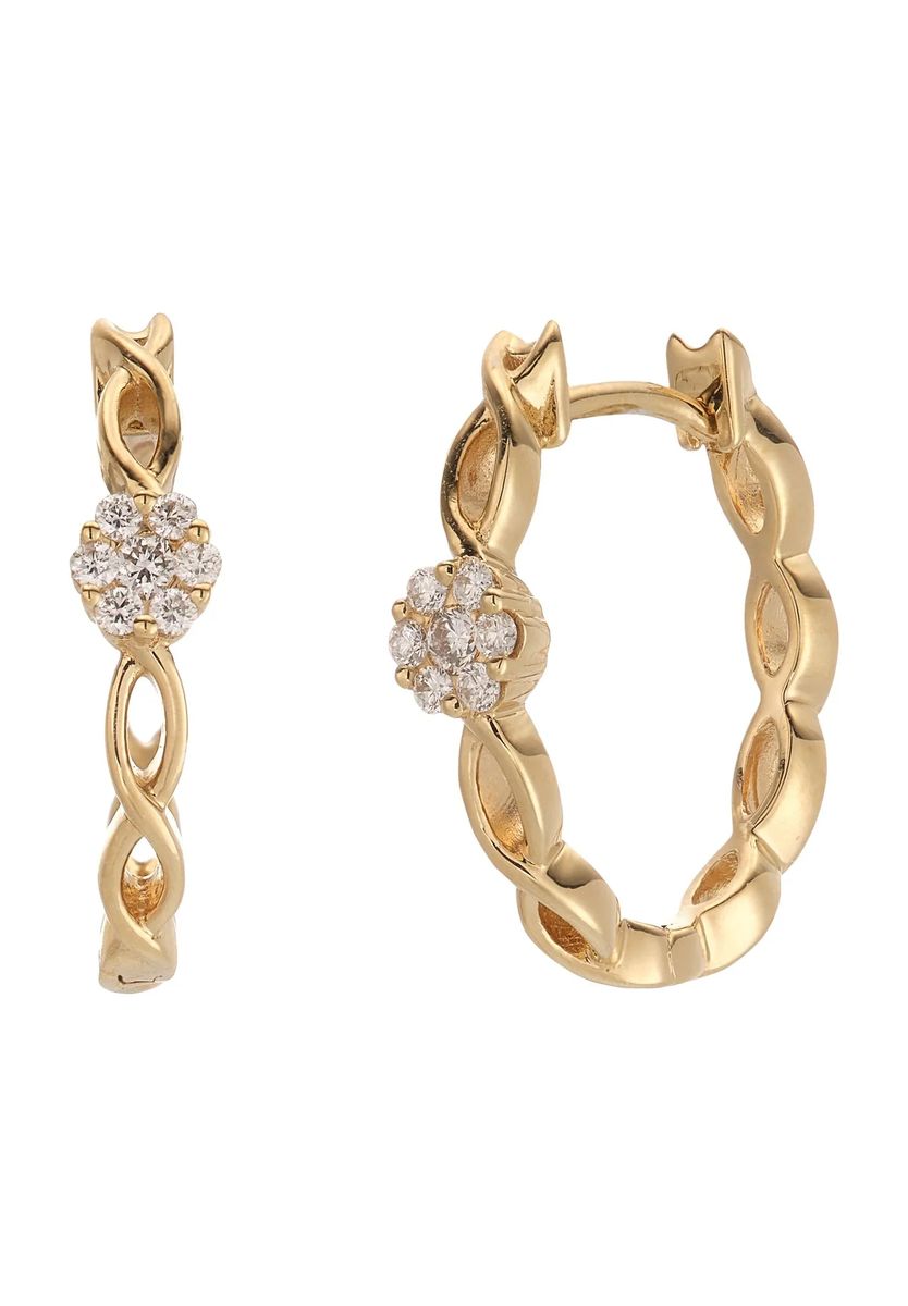 Elegante Creolen mit Blumen-Element
