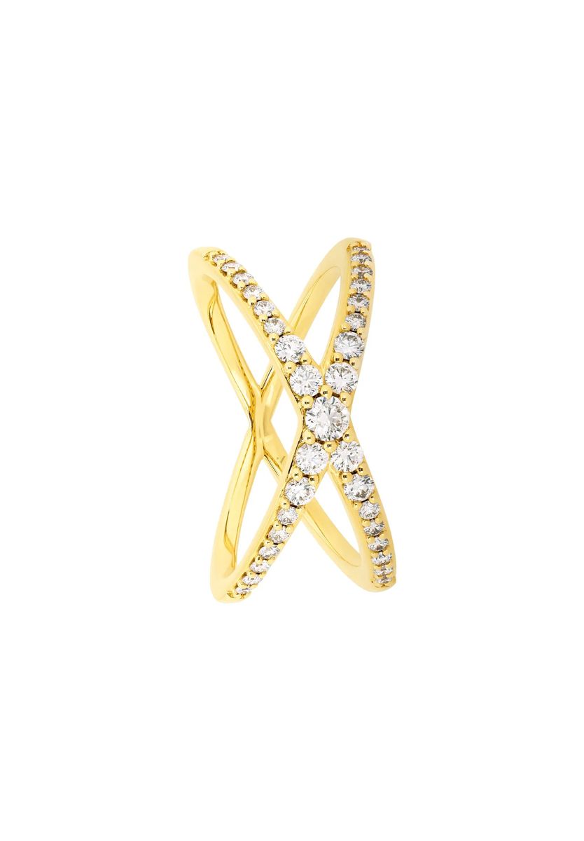 Diamantbesetzter Crossover X-Ring