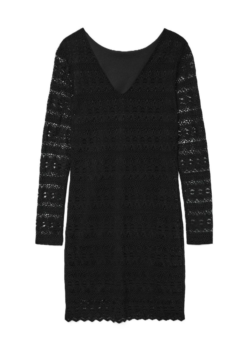 Elegantes Spitzen-Minikleid, lange Ärmel