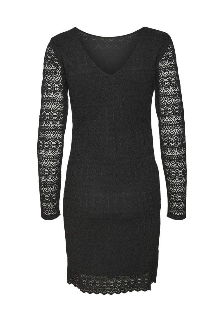 Elegantes Spitzen-Minikleid, lange Ärmel