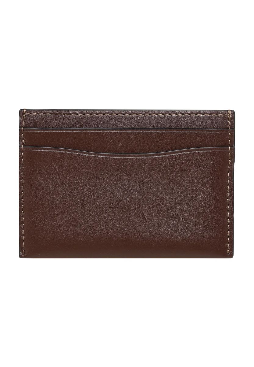 Schmales Leder-Kartenetui mit Logo