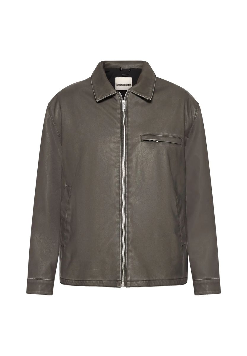 Klassische Kunstlederjacke mit Reißverschluss