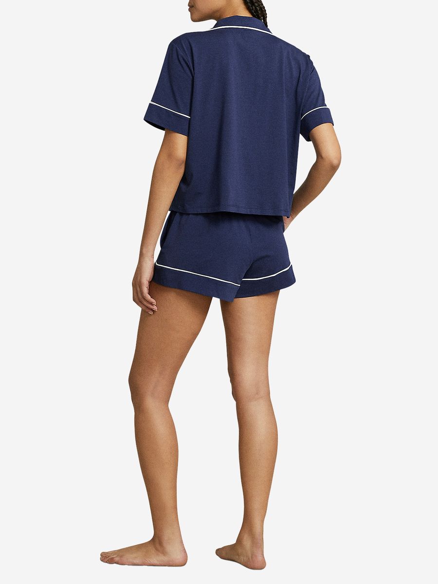 Pyjama-Set mit Kontrastpaspeln