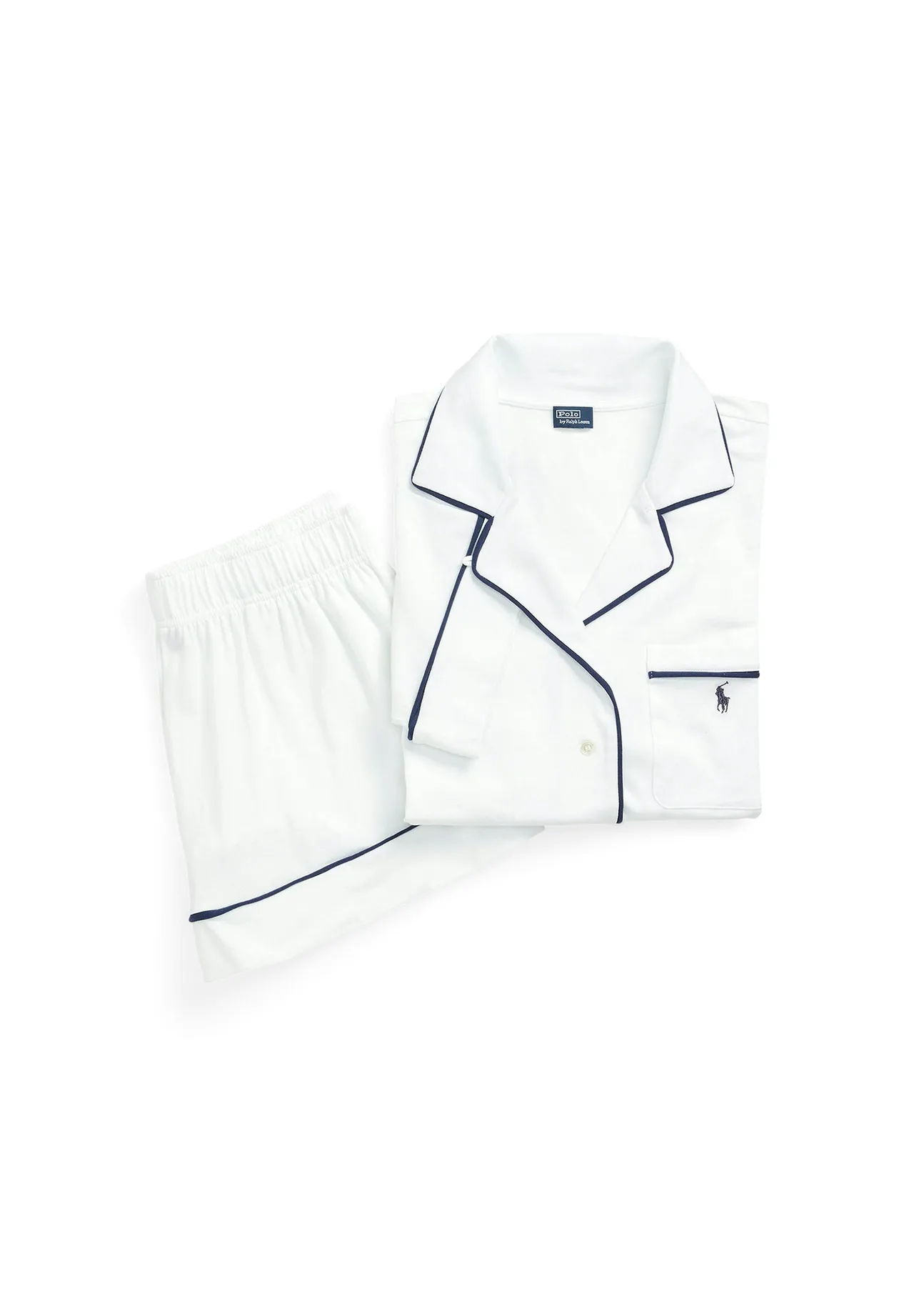 Kurzes Pyjama-Set mit Kontrastpaspeln