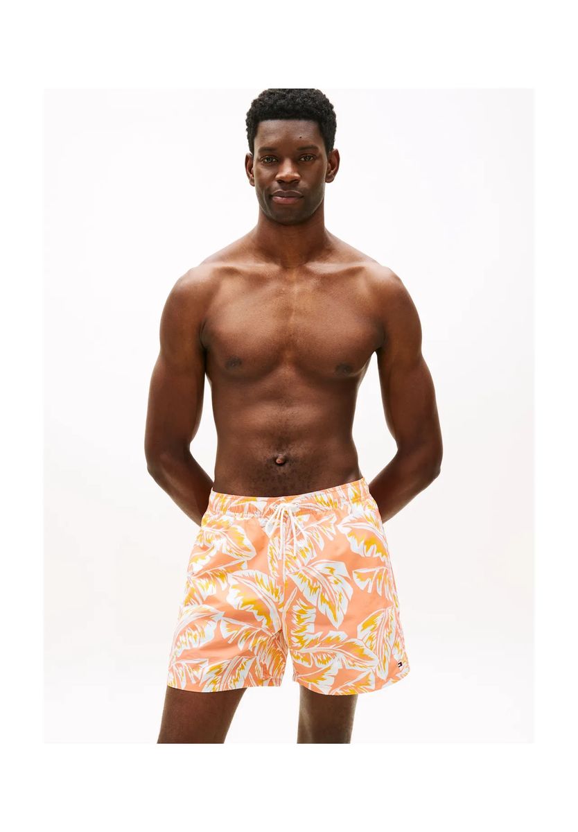 Badeshorts mit tropischem Blattmuster