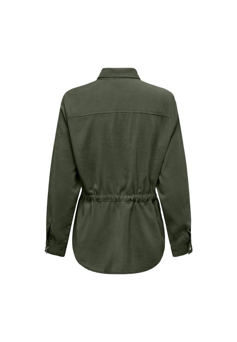 Olivgrüne Blusenjacke mit Knopfleiste