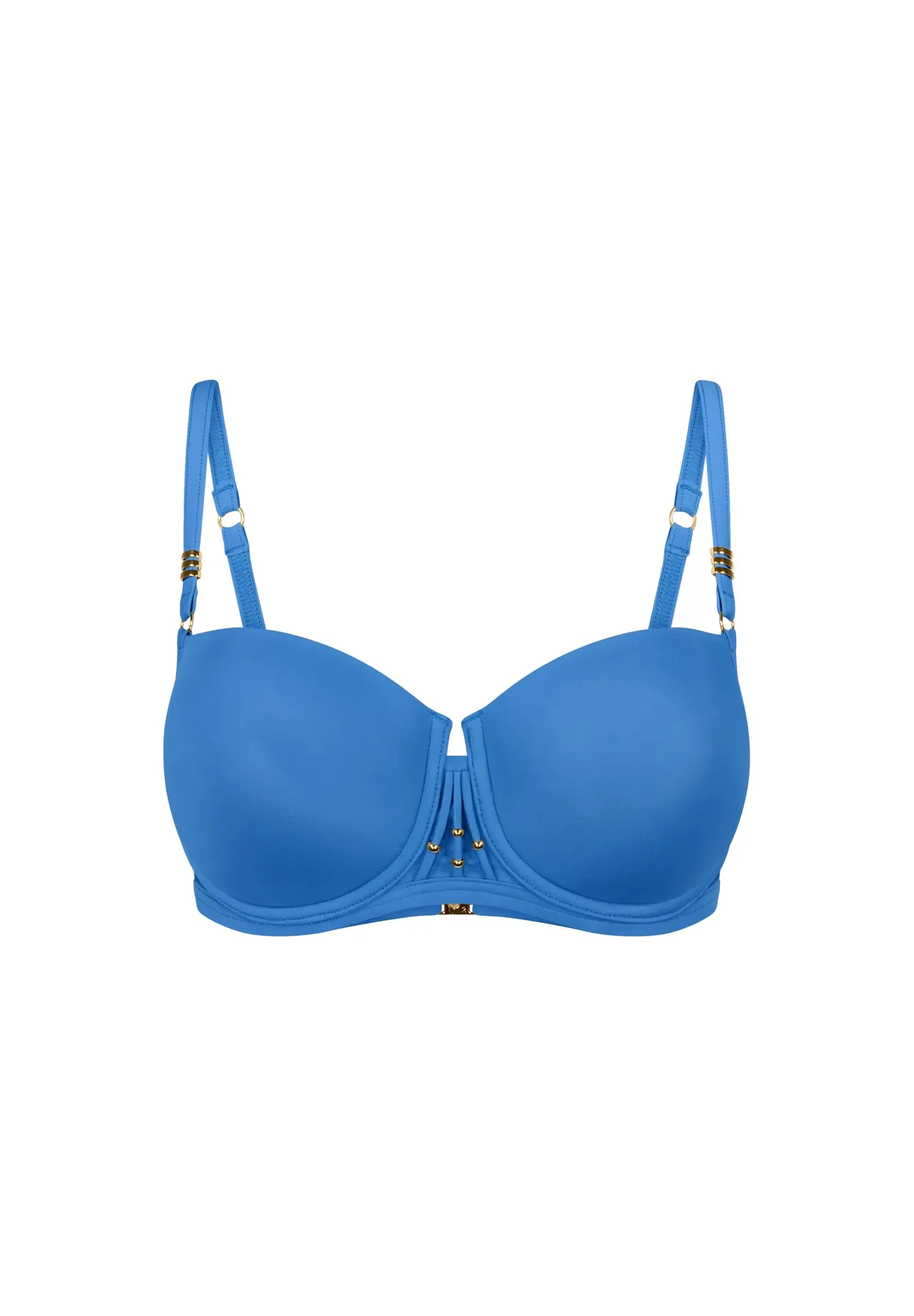 Balconette-Bikini-Oberteil mit Bügeln und Perlen