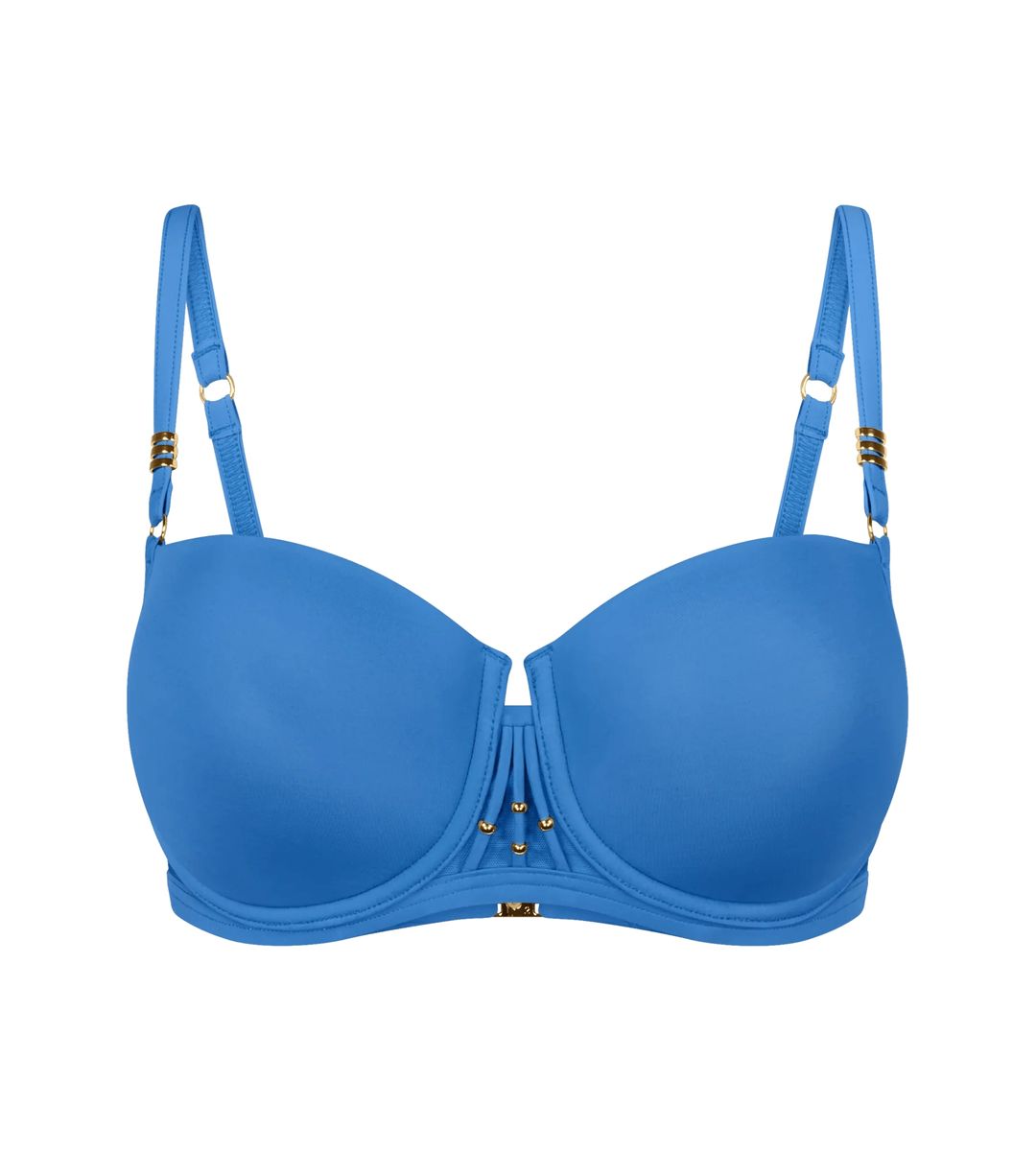 Balconette-Bikini-Oberteil mit Bügeln und Perlen