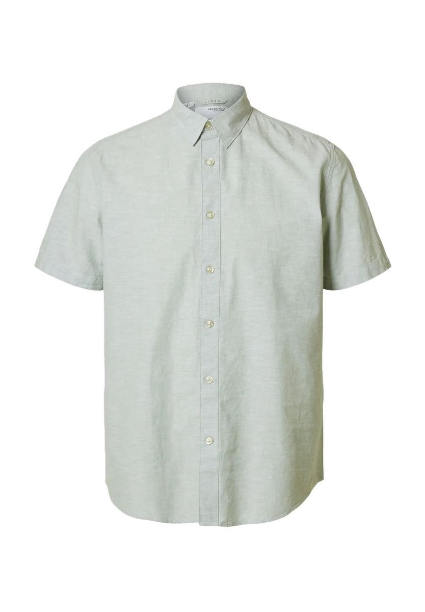 Leichtes Kurzarmhemd aus Baumwolle und Leinen