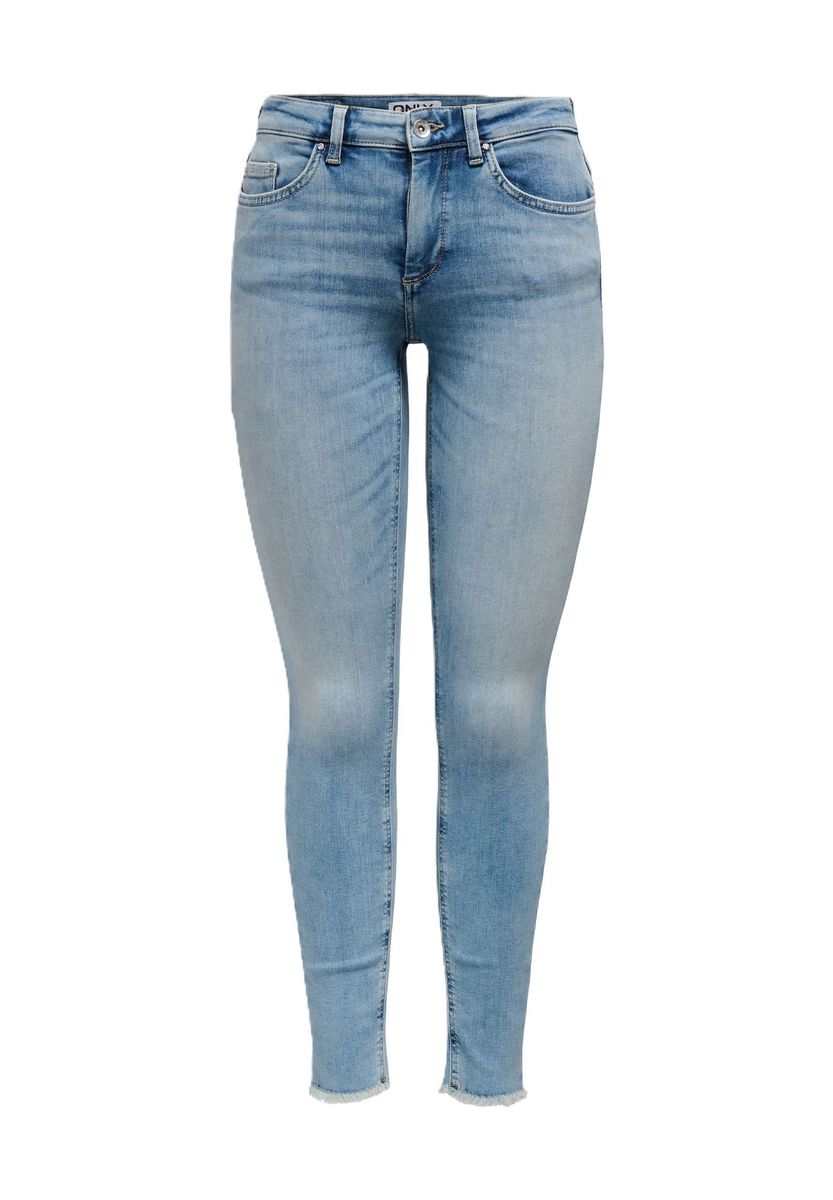 Knöchellange Skinny Jeans in heller Waschung