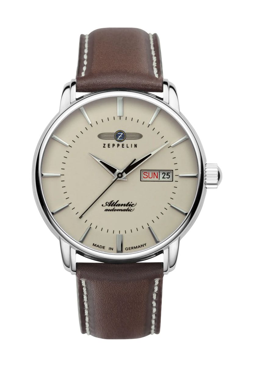 Elegante Automatik-Armbanduhr mit Lederarmband