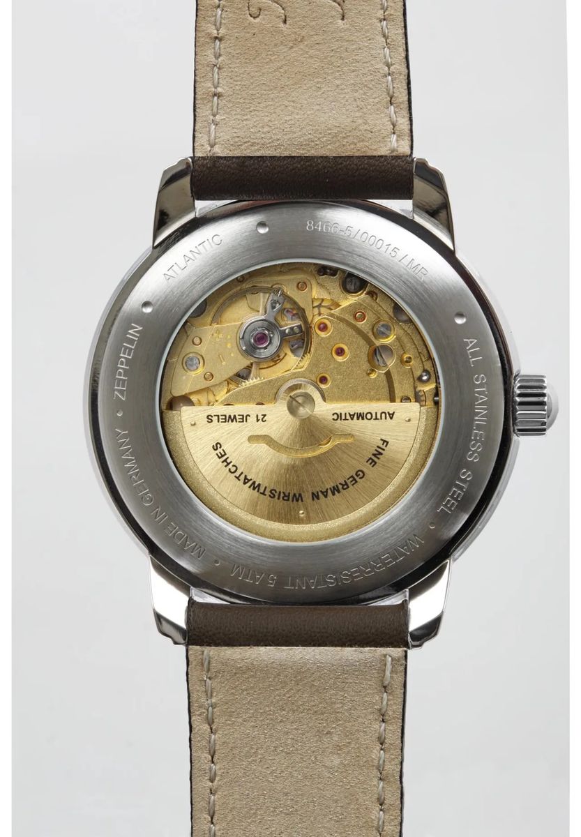 Elegante Automatik-Armbanduhr mit Lederarmband