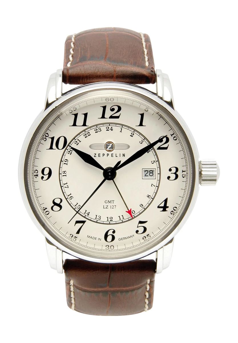 Vintage-Inspirierte Armbanduhr mit zweiter Zeitzone