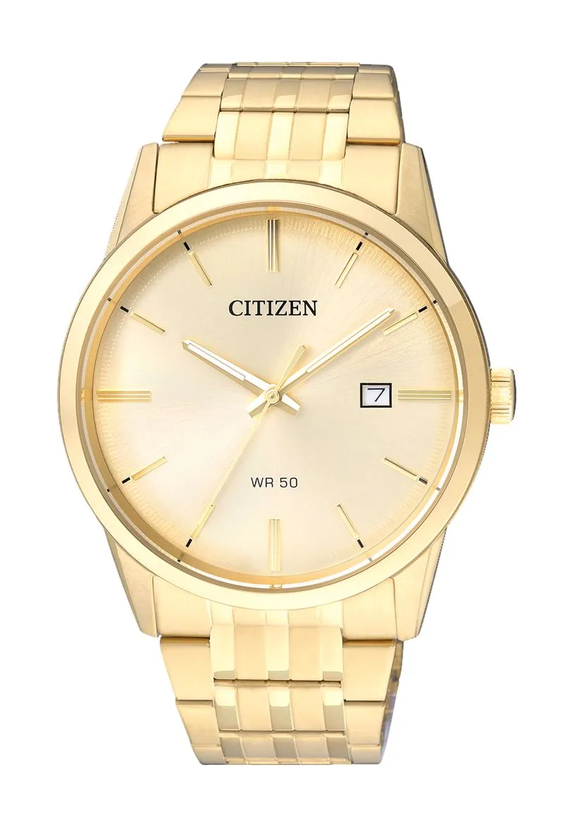 Elegante goldfarbene Quarz-Armbanduhr