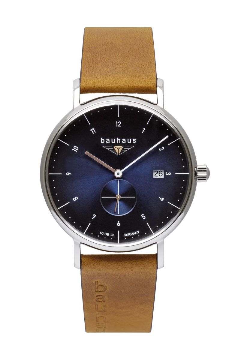 Minimalistische Bauhaus-Stil Lederarmbanduhr