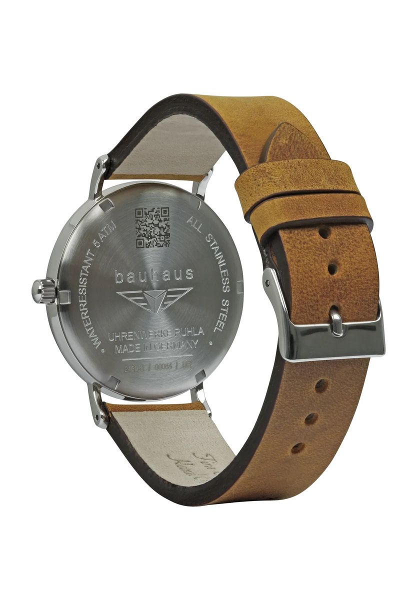 Minimalistische Bauhaus-Stil Lederarmbanduhr