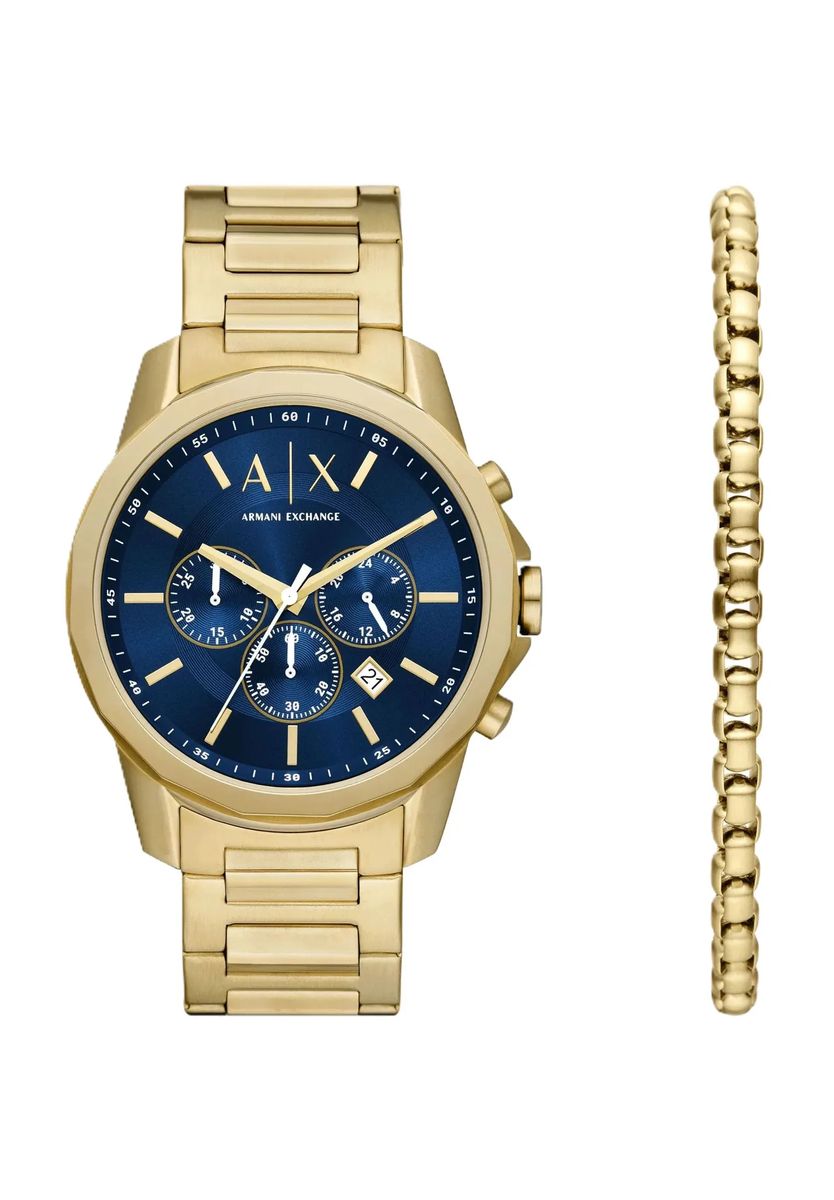 Goldfarbenes Chronographen- und Armband-Set