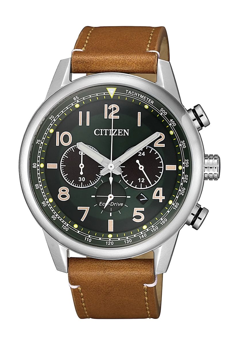 Klassischer Eco-Drive Chronograph Armbanduhr