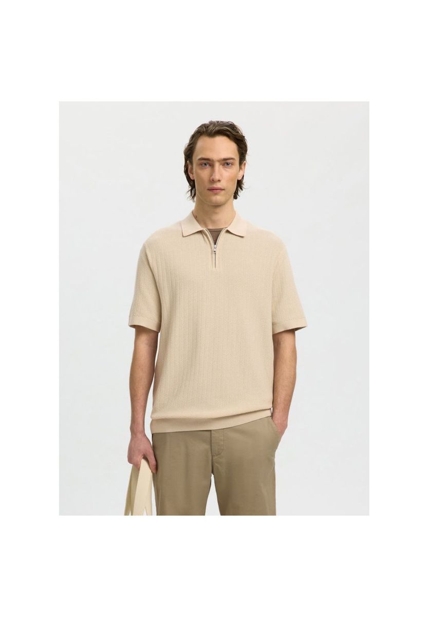 SELECTED SLHCRAN SS KNIT STRUC, 184679 OATMEAL, L, beige, L