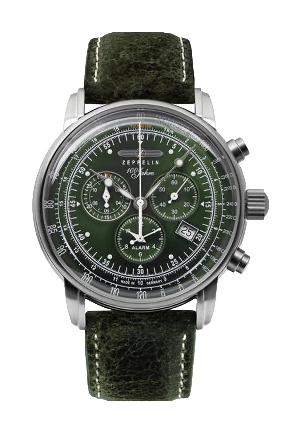 Retro-Pilot-Chronograph mit Lederarmband