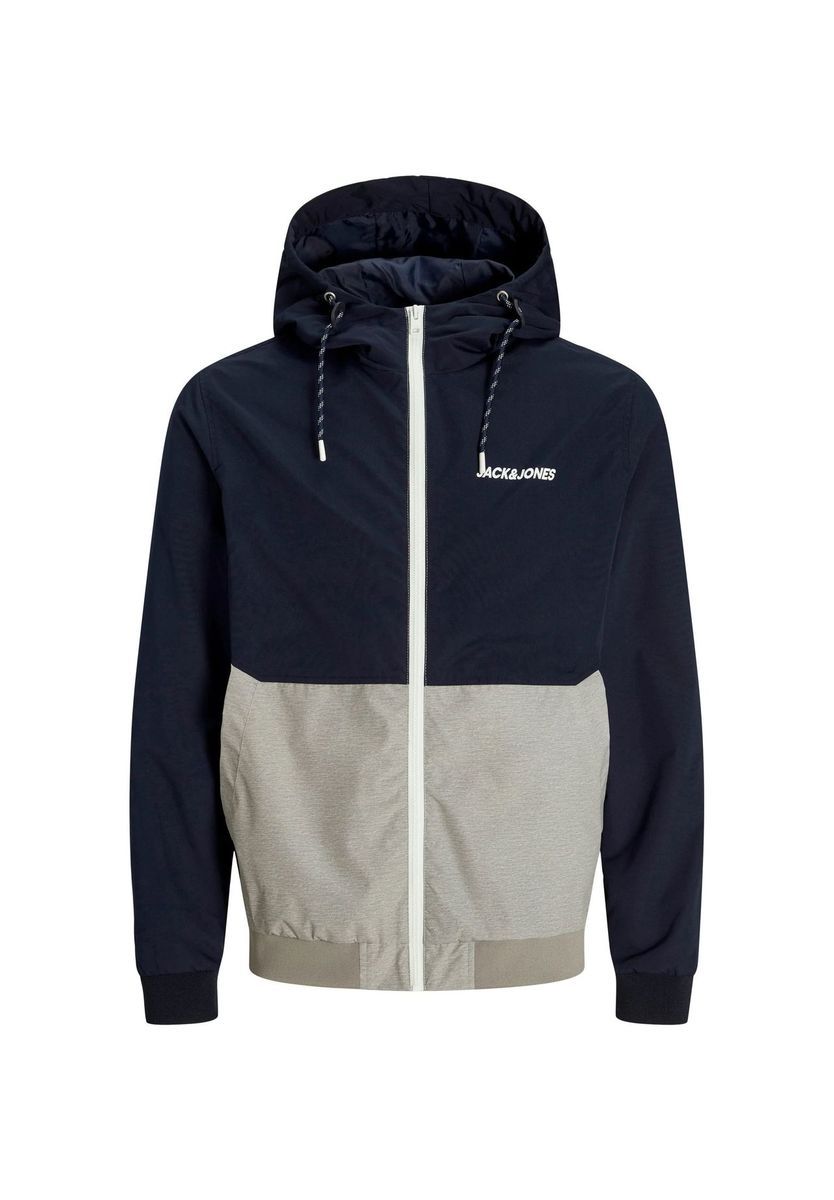 Zweifarbige, leichte Jacke mit Kapuze