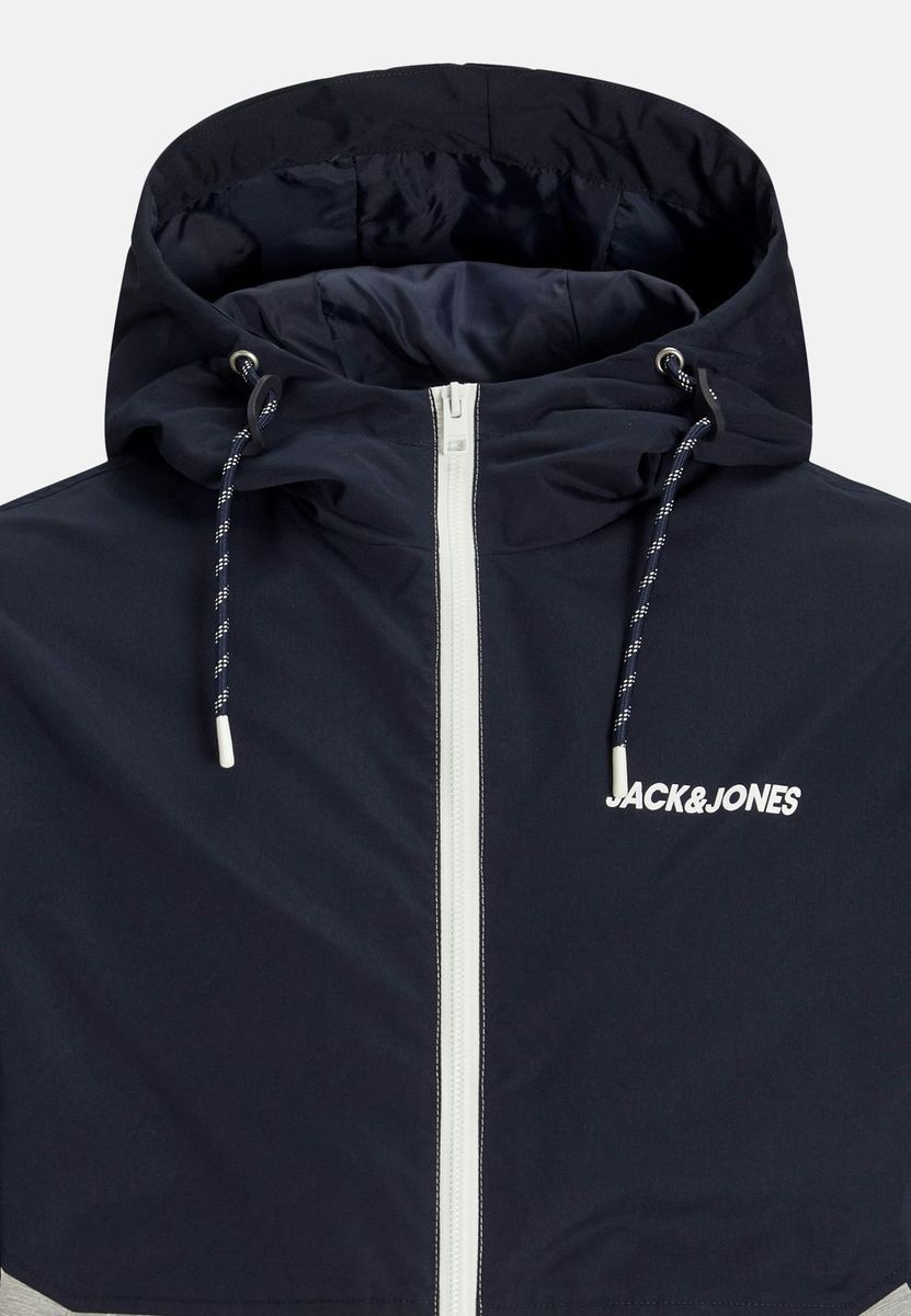 Zweifarbige, leichte Jacke mit Kapuze